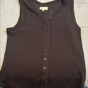 Thread & Supply Chocolate Button-Front Tank Top